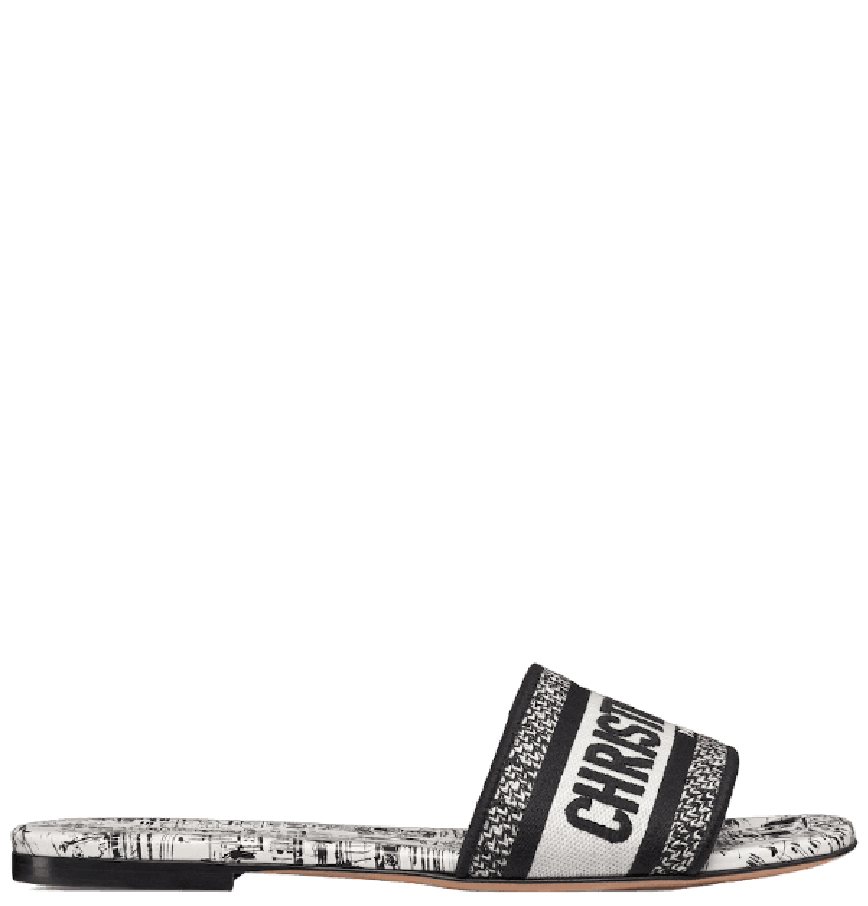  Dép Nữ Dior Dway Slide 'Black White' 