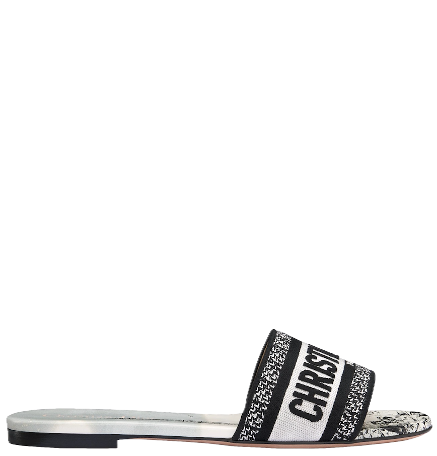  Dép Nữ Dior Dway Slide 'White Black' 