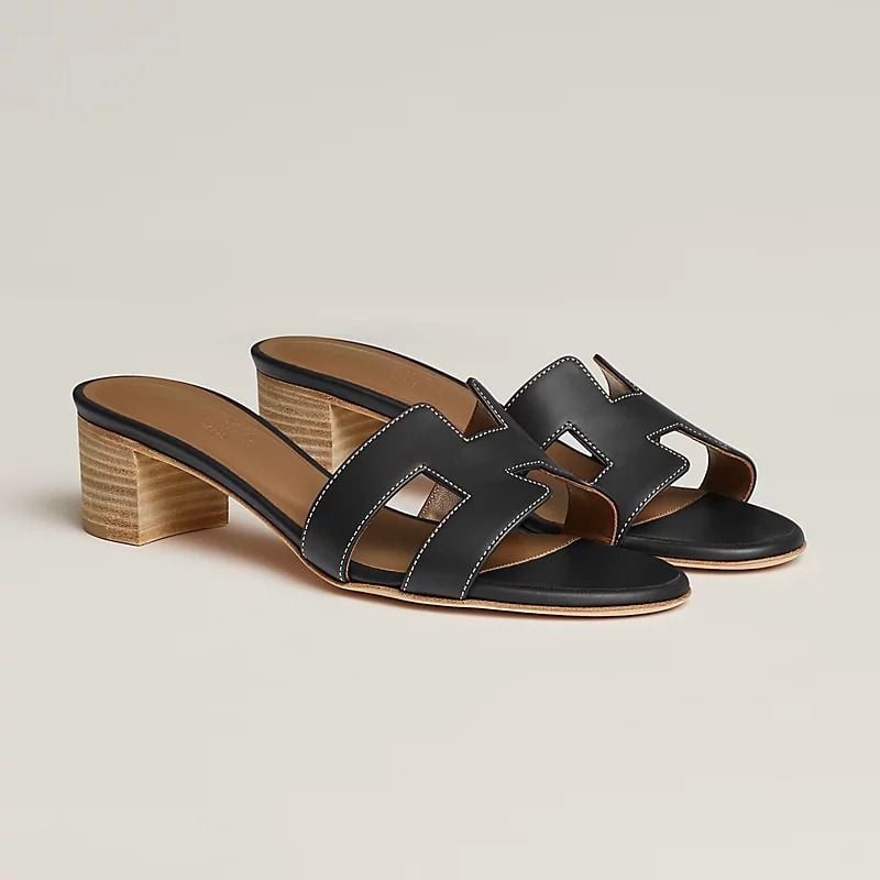  Giày Nữ Hermes Oasis Sandal 'Noir' 