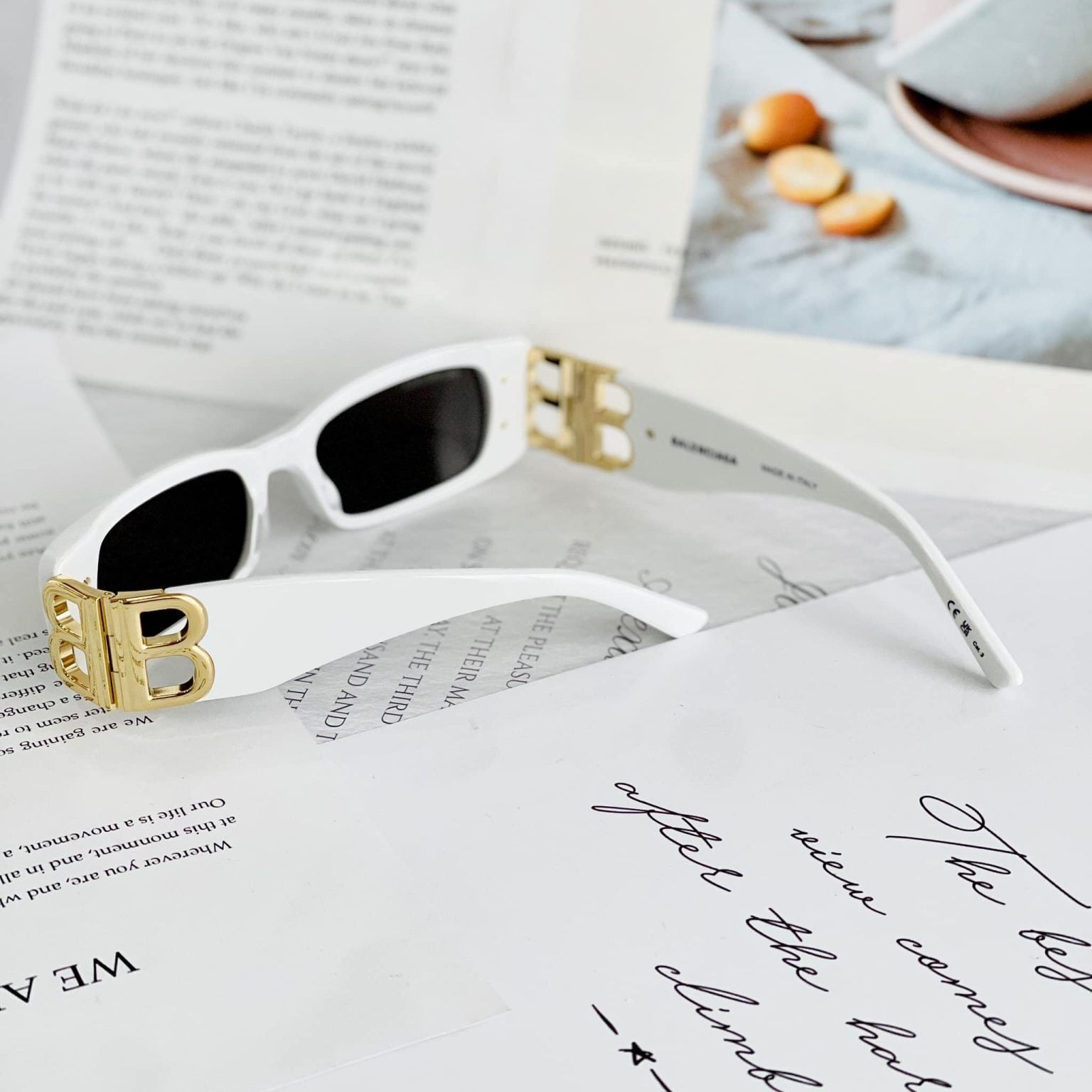  Kính Nữ Balenciaga Sunglasses 'White' 