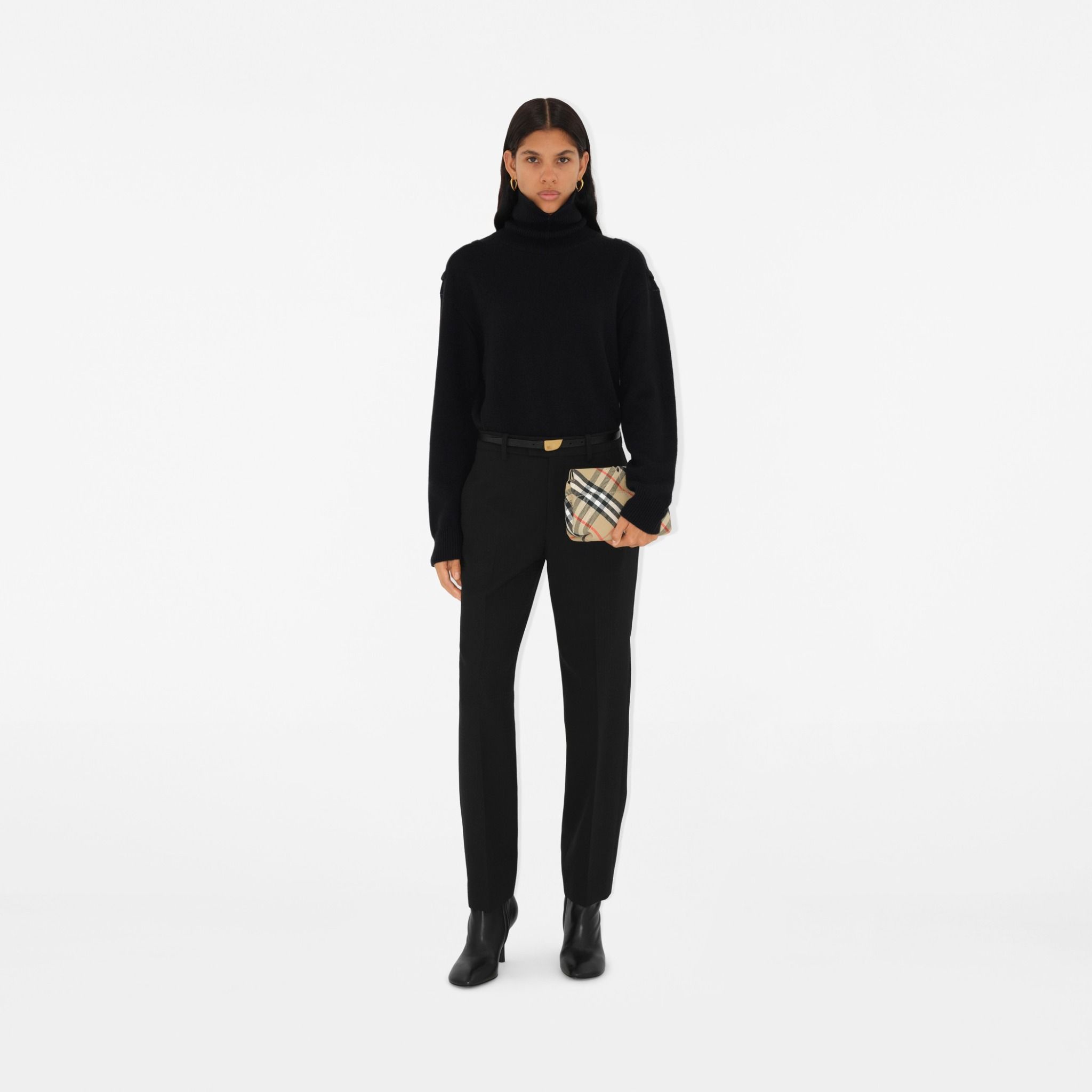  Túi Nữ Burberry Snip Chain Clutch 'Sand' 