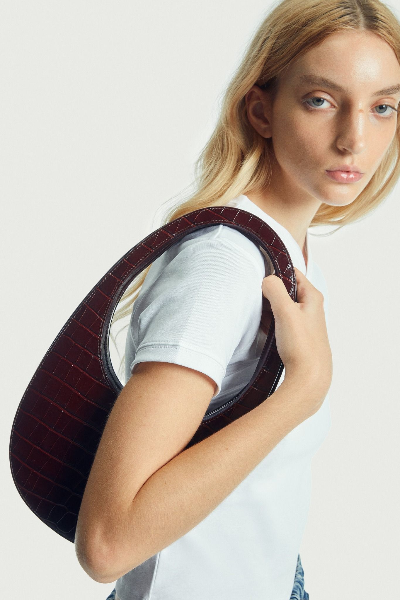  Túi Nữ Coperni Croco Swipe Bag 'Brown' 