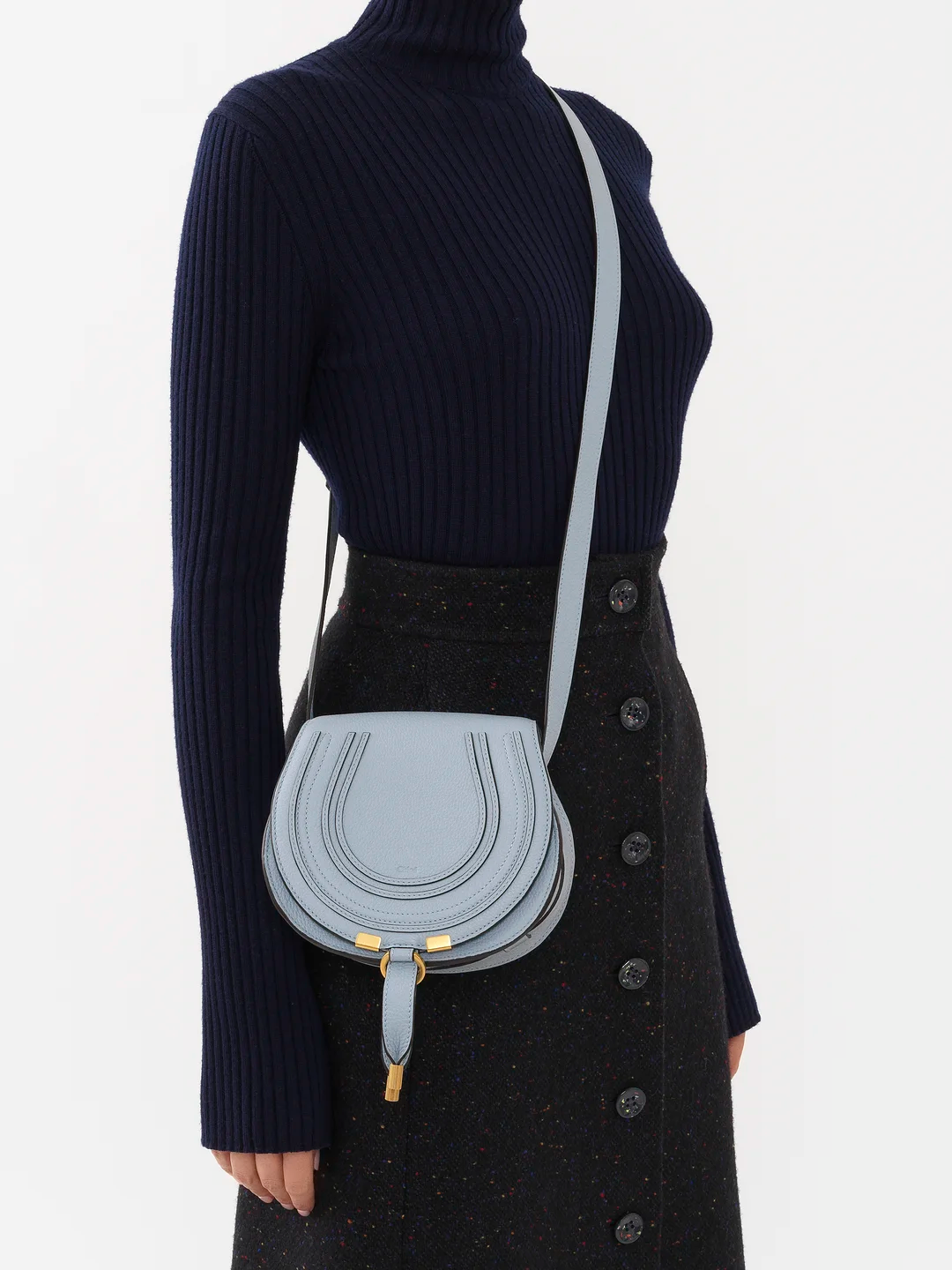  Túi Chloe Nữ Marcie Small Saddle Bag 'Blue' 