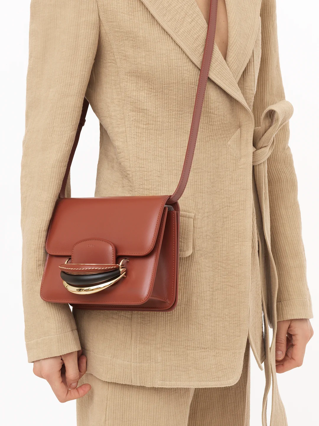  Túi Chloe Nữ Kattie Cross Body Bag 'Sepia Brown' 