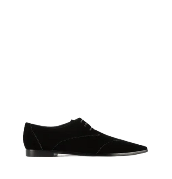  Giày Nữ Emporio Armani Velvet Tipped Lace Ups 'Black' 