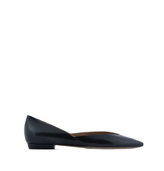  Giày Nữ Armani Nappa Leather Pointed Toe Ballerinas 'Black' 