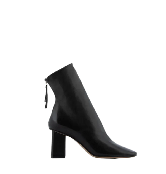  Giày Nữ Armani Pointed Toe Heeled Ankle Boots 'Black' 