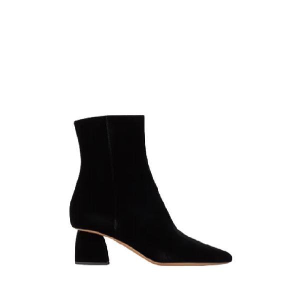 Giày Nữ Armani Velvet Block Heeled Ankle Boots 'Black' 