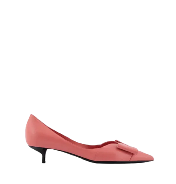  Giày Nữ Armani Nappa Leather Kitten Heeled Court 'Pink' 