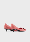 Giày Nữ Armani Nappa Leather Kitten Heeled Court 'Pink' 