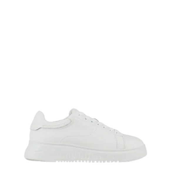  Giày Nữ Armani Nappa Leather With High Sole 'White' 