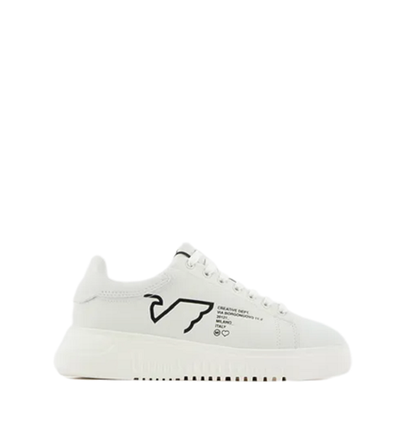  Giày Nữ Armani Nappa Leather Via Borgonuovo Eagle 'White' 