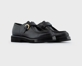  Giày Nam Armani Chunky Monkstraps In Crinkled Calfskin 'Black' 