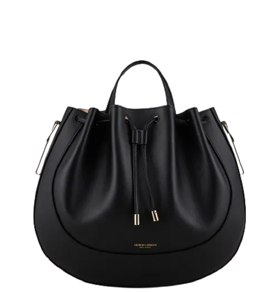  Túi Armani Nữ Medium Leather Hobo Bag Black 