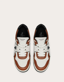  Giày Nam Valentino One Stud Low Top Nappa 'Brown White' 