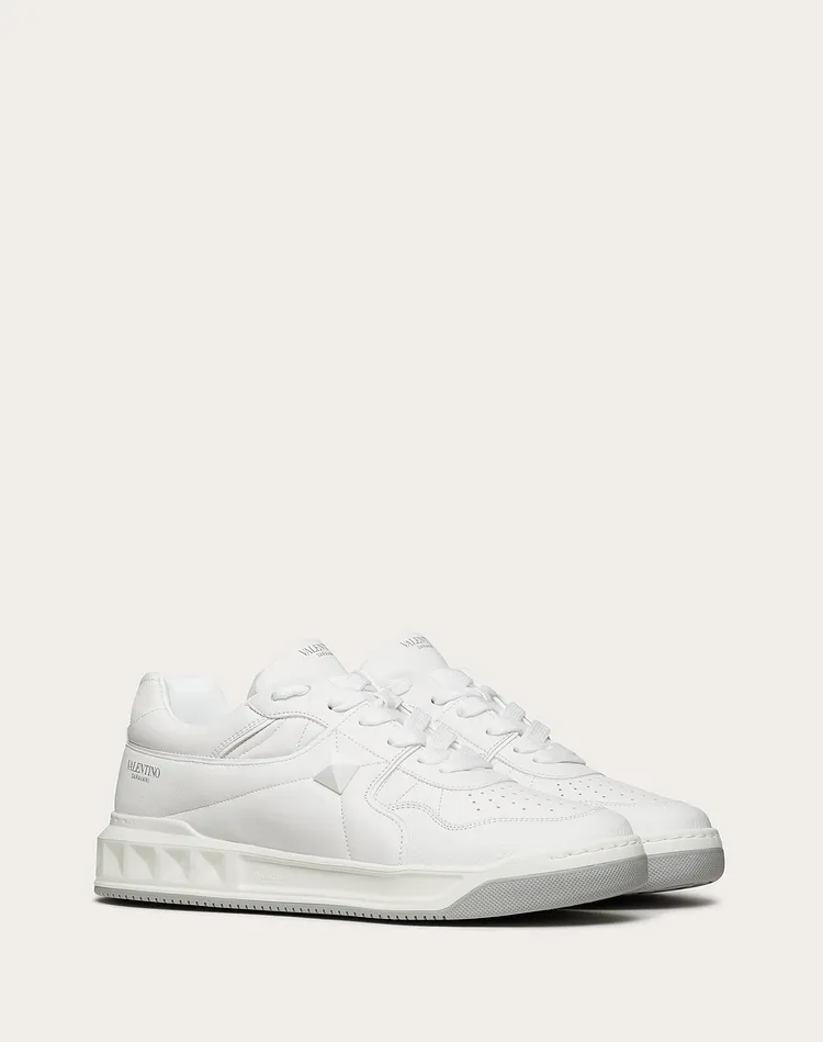  Giày Nam Valentino One Stud Nappa Low Top 'White' 