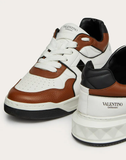  Giày Nam Valentino One Stud Low Top Nappa 'Brown White' 
