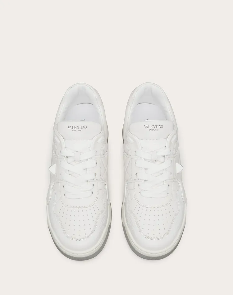  Giày Nam Valentino One Stud Nappa Low Top 'White' 
