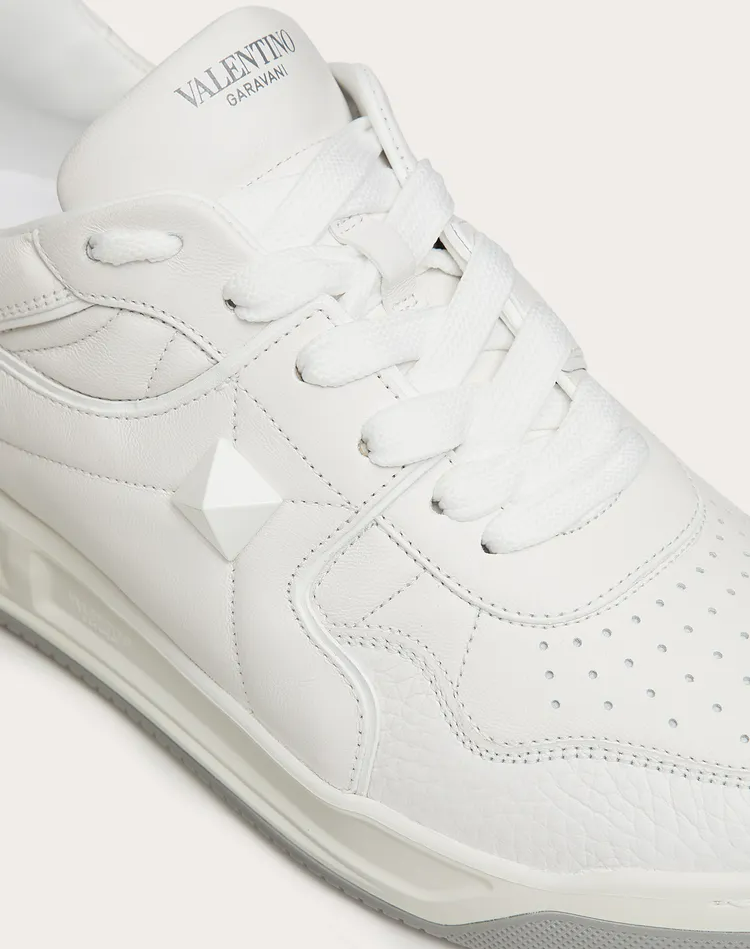  Giày Nam Valentino One Stud Nappa Low Top 'White' 