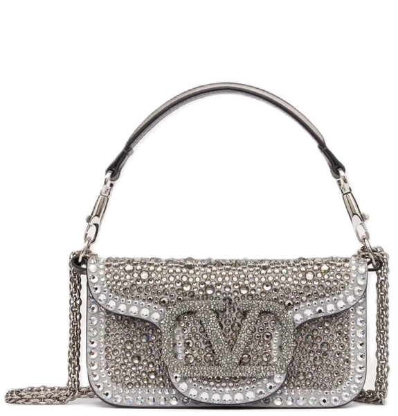  Túi Nữ Valentino Small Locò Rhinestones 'Crystal' 