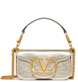  Túi Nữ Valentino Small Locò Metallic Calfski 'Platinum' 