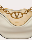  Túi Nữ Valentino Small Vlogo Moon Leather Chain 'Ivory' 