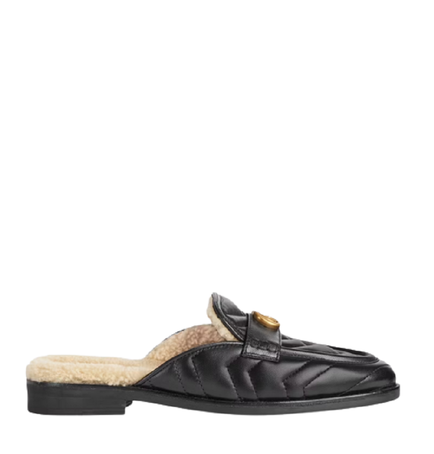  Giày Nữ Gucci Slipper With Double G 'Black' 