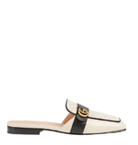  Giày Nữ Gucci Slipper With Double G Leather 'White' 