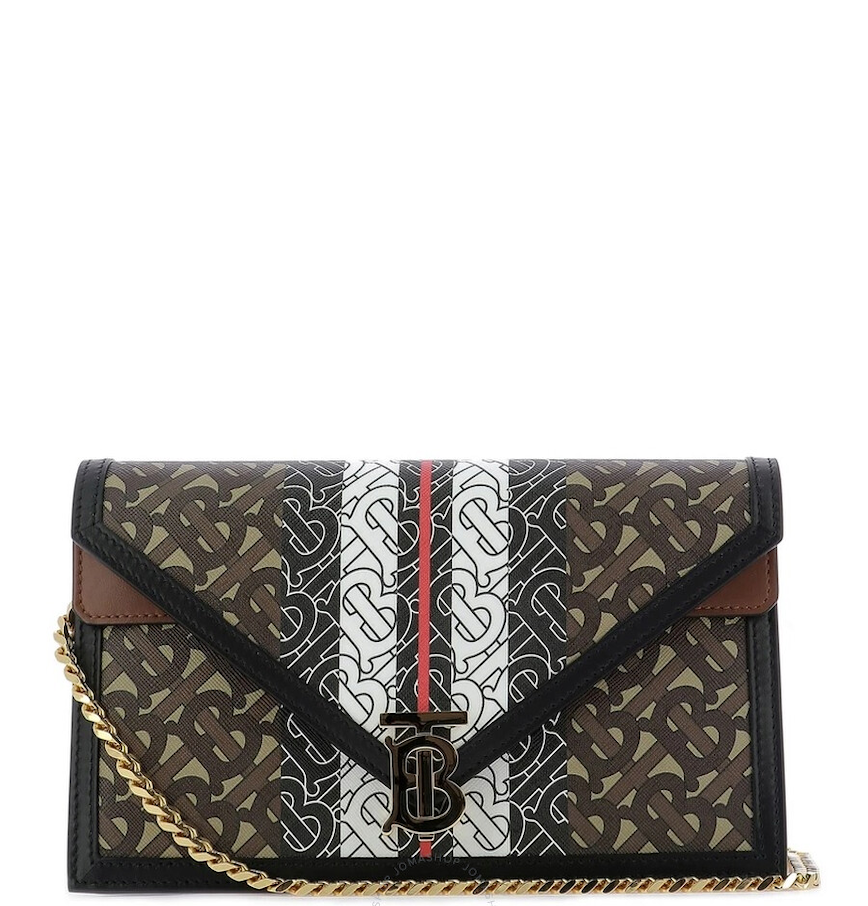  Túi Burberry Bridle Stripe Monogram TB Envelope Strap 'Brown' 