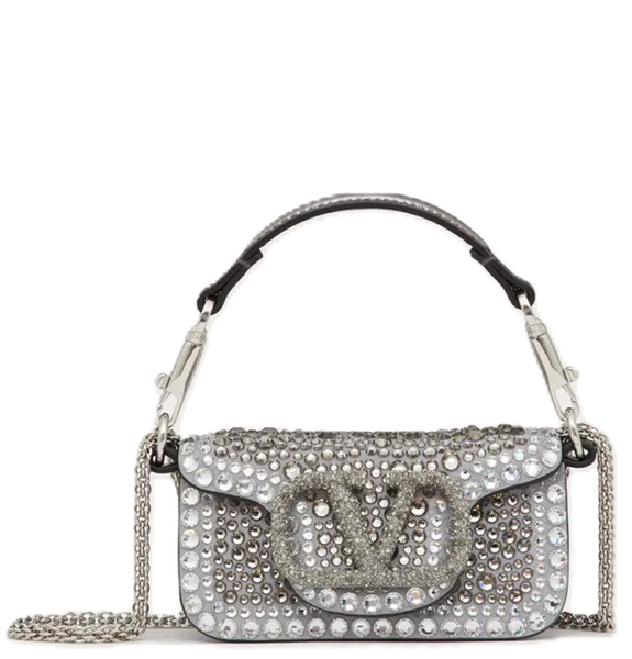  Túi Nữ Valentino Micro Locò Rhinestones 'Crystal' 