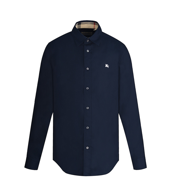  Áo Nam Burberry Logo Embroidered Shirt 'Navy' 