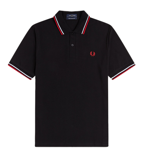  Áo Nam Fred Perry M3600 Polo Shirt 'Black White Red' 