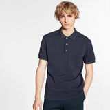  Áo Nam Louis Vuitton Half Damier Polo 'Navy' 
