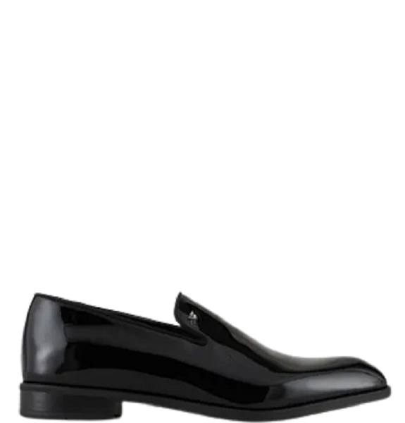  Giày Nam Emporio Armani Patent Leather Loafers 'Black' 