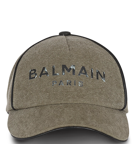  Mũ Nam Balmain Cotton Canvas With Balmain Paris Logo 'Khaki' 