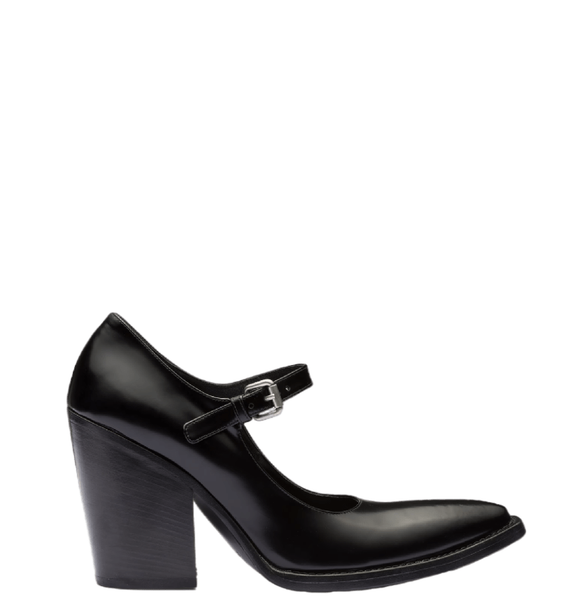  Giày Nữ Prada Brushed Leather Pumps 'Black' 