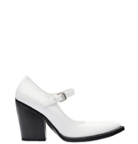  Giày Nữ Prada Brushed Leather Pumps 'White' 