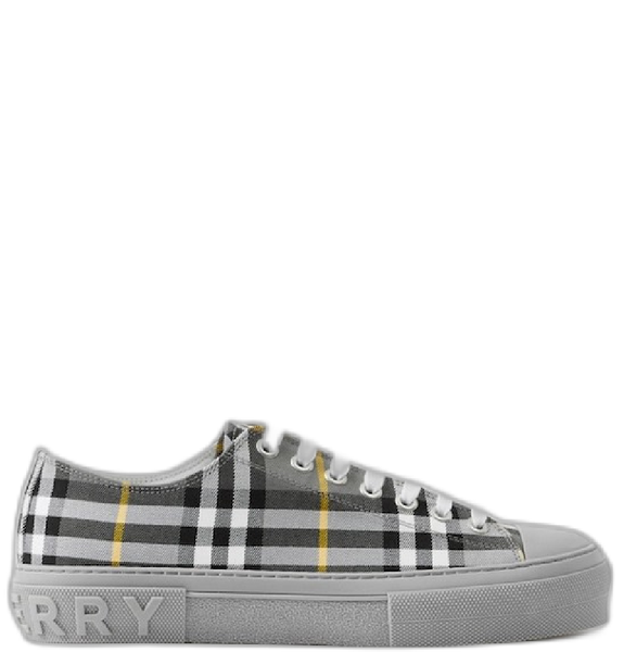  Giày Nam Burberry Check Cotton Sneakers 'Grey' 