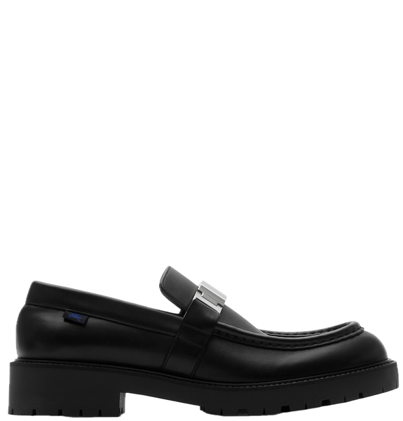  Giày Nam Burberry Leather Raft Loafers 'Black' 