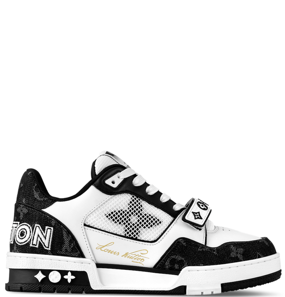  Giày Nam Louis Vuitton Trainer Mid 'Black White' 