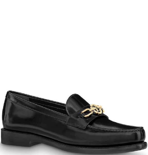  Giày Nữ Louis Vuitton Chess Flat Loafers 'Black' 