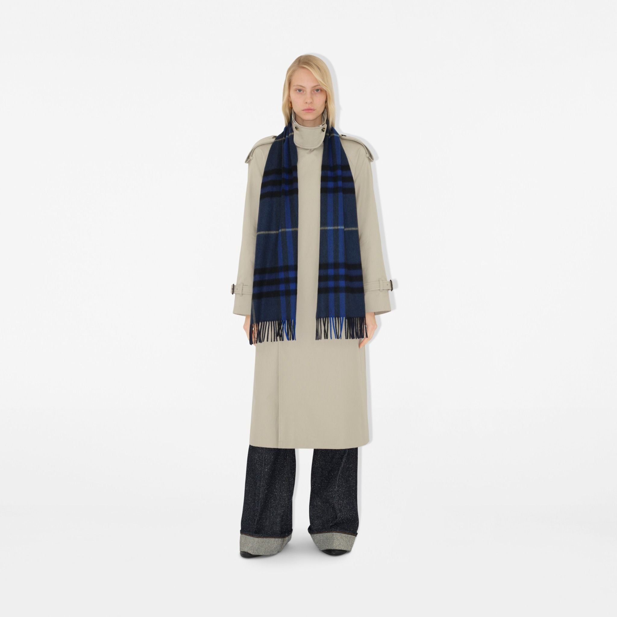  Khăn Burberry Check Cashmere Scarf 'Midnight' 