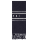  Khăn Gucci Wool Cashmere Scarf 'Navy' 