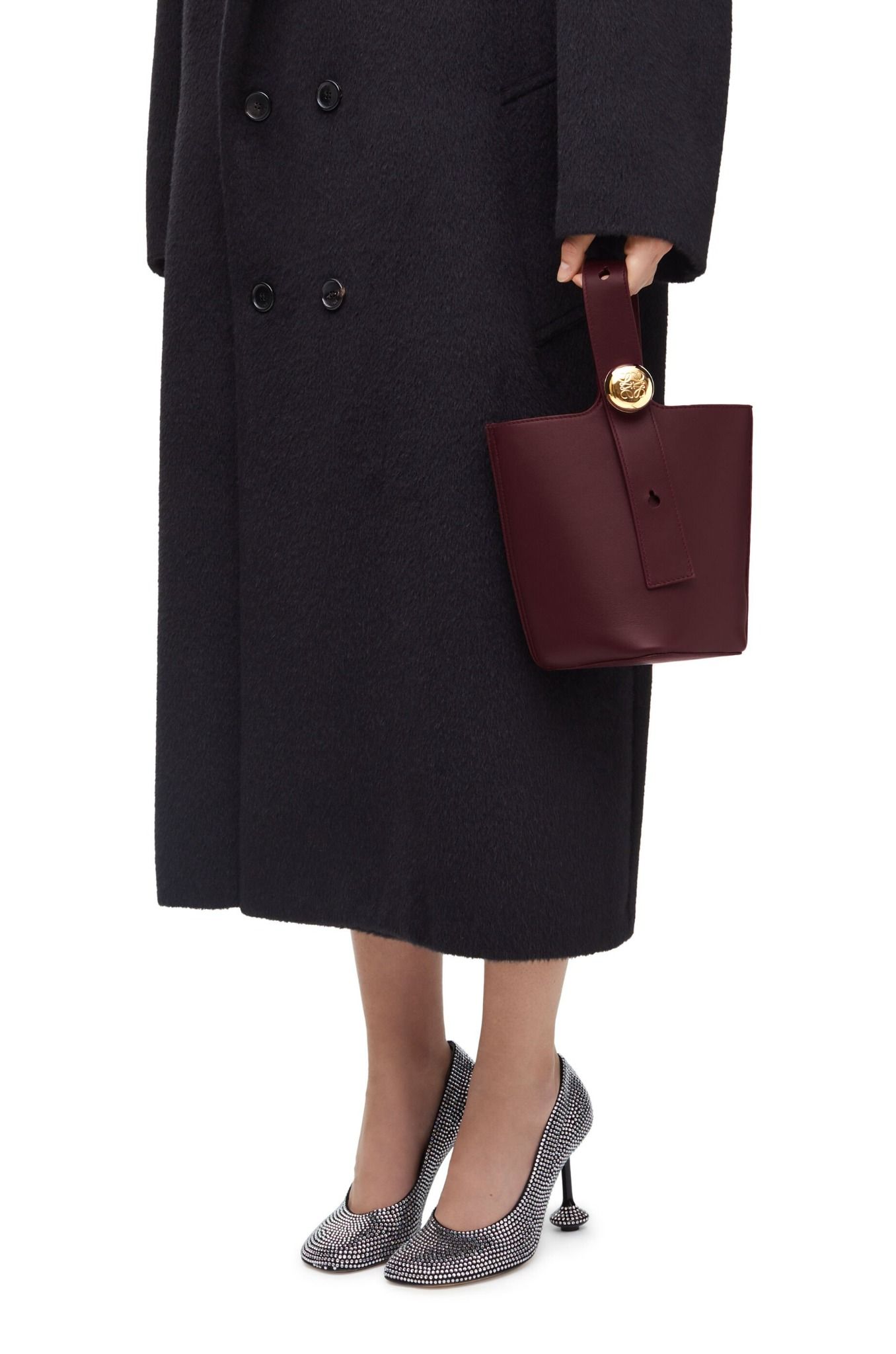  Túi Nữ Loewe Mini Pebble Bucket 'Burgundy' 