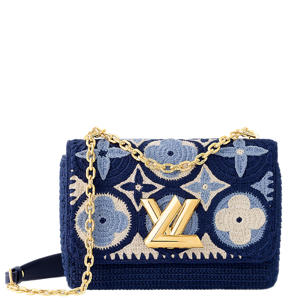  Túi Nữ Louis Vuitton Twist MM Crochet Bag 'Blue' 