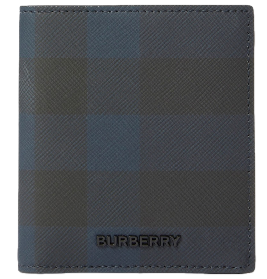  Ví Nam Burberry Check Folding Card Case 'Navy' 