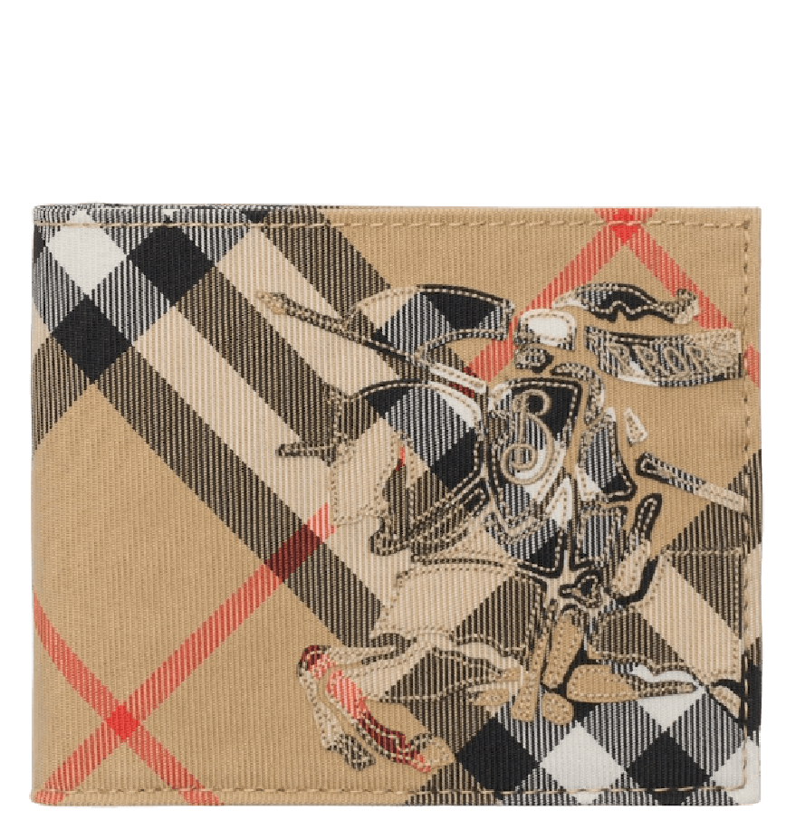  Ví Nam Burberry EKD Check Bifold Wallet 'Sand' 
