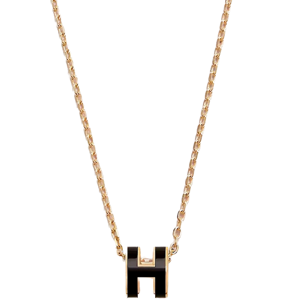  Vòng Cổ Nữ Hermes Mini Pop H Pendant 'Noir' 
