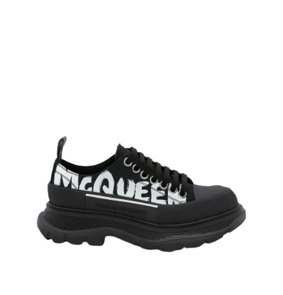  Giày Nữ Alexander McQueen Tread Slick Lace Up 'Black' 