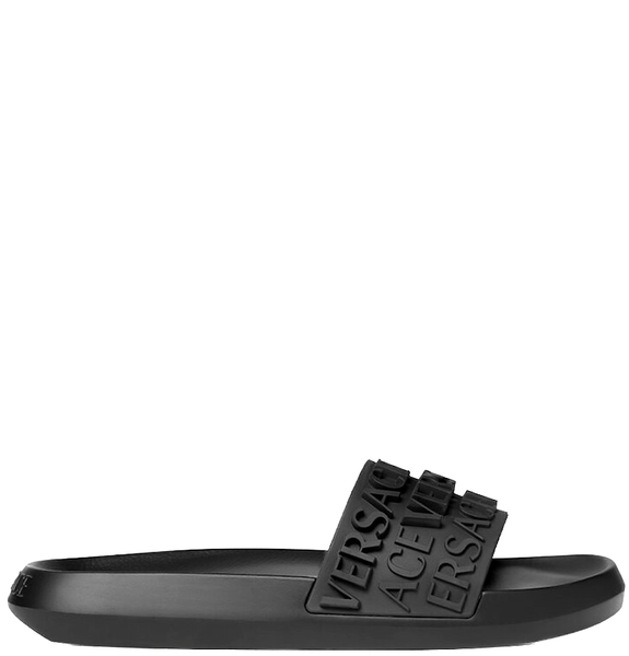  Dép Nam Versace Logo Sliders 'Black' 